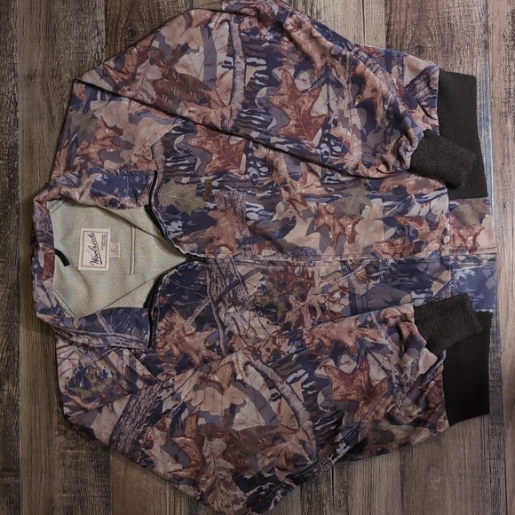 VTG Woolrich Mossy Oak Lightweight Fall Camo Bomber Jacket Size XL Outdoor Guide - Picture 1 of 11